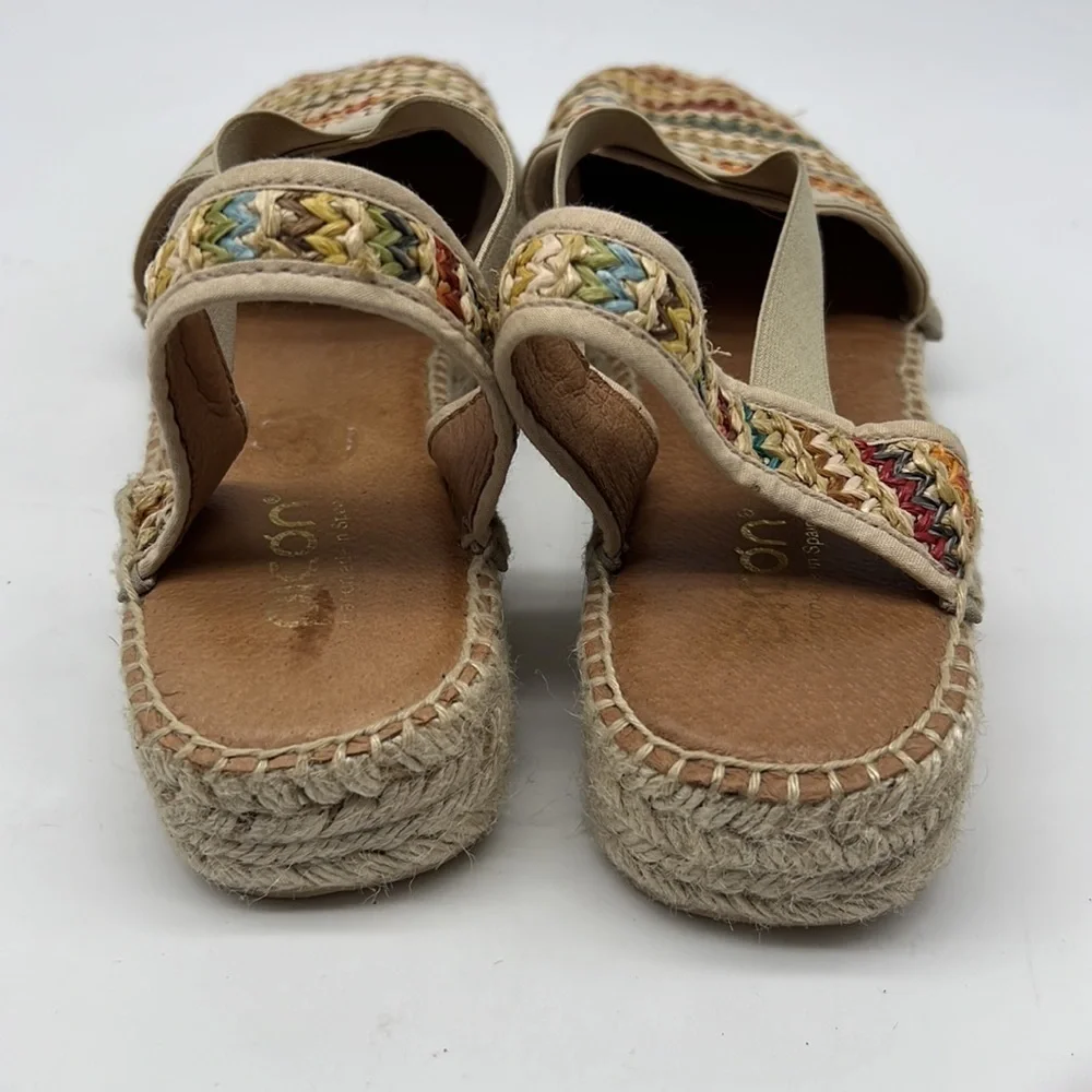 PICON  Colorful  Woven Espadrille Raffia Shoes Size 9.5